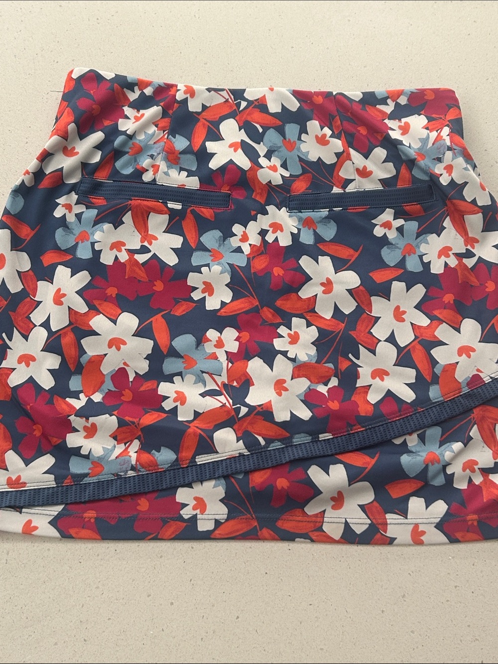 PGA Tour Floral Skort in Navy with Red, White & Light Blue Flowers - Picture 3 of 7